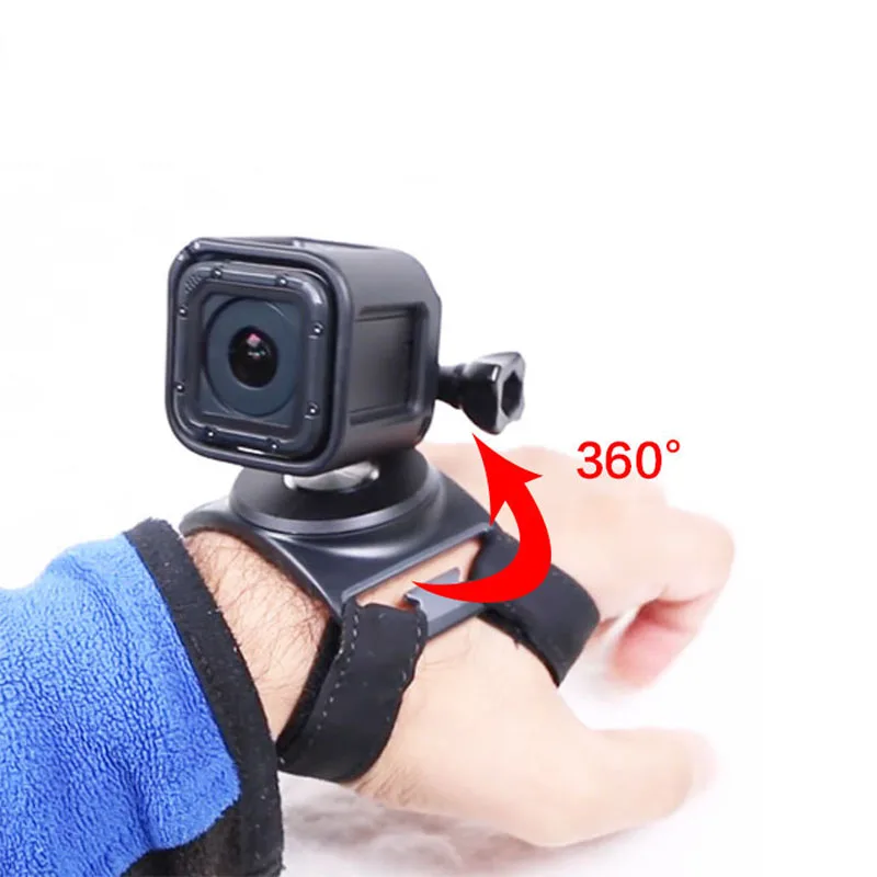 GoPro The Strap Hand+Wrist+Arm+Leg Mount Glove Wrist Band 360 Degree Swivel Rotation Hand Strap Belt Tripod Mount