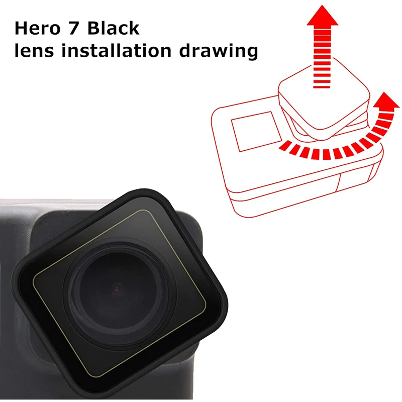 Original GoPro Camera Accessory Protective Lens Replacement for GoPro Hero 7 Black Glass Cover Case Lense Repair Part